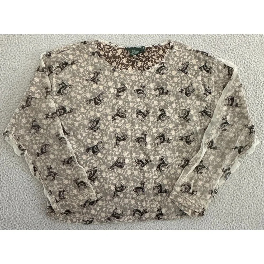 Papy Boez Womens‎ Silk Top Tribal Print Layered Boho